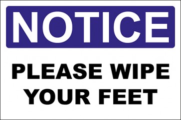 Aufkleber Please Wipe Your Feet · Notice | stark haftend