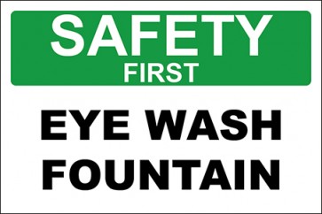 Aufkleber Eye Wash Fountain · Safety First · OSHA Arbeitsschutz