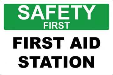 Aufkleber First Aid Station · Safety First | stark haftend