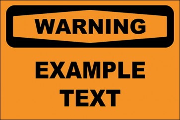 Hinweisschild Example Text · Warning