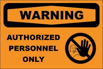 Magnetschild Authorized Personnel Only With Picture · Warning · OSHA Arbeitsschutz