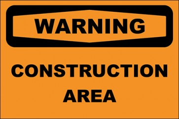Aufkleber Construction Area · Warning | stark haftend