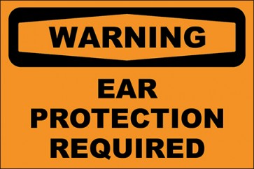 Hinweisschild Ear Protection Required · Warning | selbstklebend