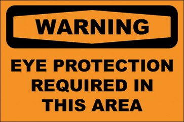 Hinweisschild Eye Protection Required In This Area · Warning · OSHA Arbeitsschutz