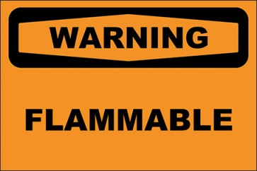 Hinweisschild Flammable · Warning | selbstklebend
