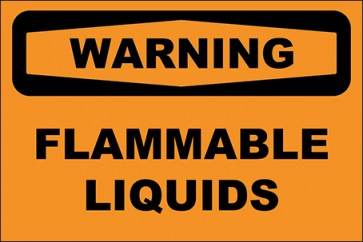 Hinweisschild Flammable Liquids · Warning | selbstklebend