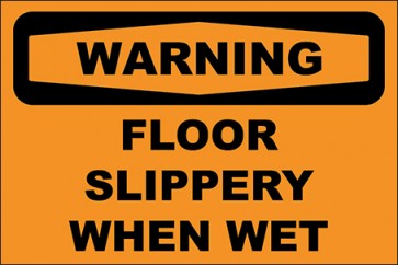 Hinweisschild Floor Slippery When Wet · Warning