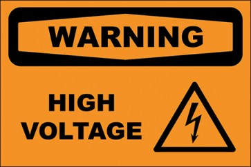 Hinweisschild High Voltage With Picture · Warning · OSHA Arbeitsschutz