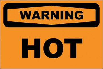 Hinweisschild Hot · Warning