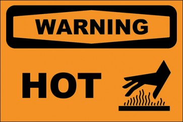 Hinweisschild Hot With Picture · Warning · OSHA Arbeitsschutz
