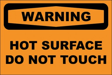 Hinweisschild Hot Surface Do Not Touch · Warning | selbstklebend