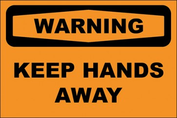 Aufkleber Keep Hands Away · Warning | stark haftend