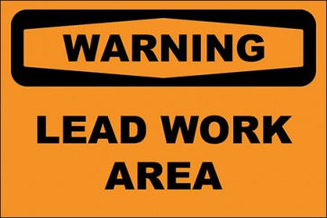 Hinweisschild Lead Work Area · Warning · OSHA Arbeitsschutz