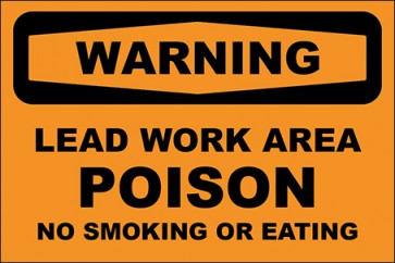 Aufkleber Lead Work Area Poison No Smoking Or Eating · Warning · OSHA Arbeitsschutz