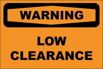 Hinweisschild Low Clearance · Warning | selbstklebend