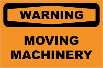Hinweisschild Moving Machinery · Warning | selbstklebend