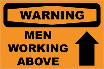 Hinweisschild Men Working Above · Warning