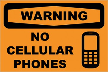 Hinweisschild No Cellular Phones · Warning