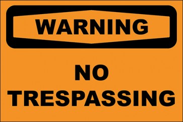 Magnetschild No Trespassing · Warning · OSHA Arbeitsschutz