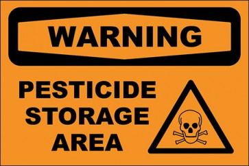 Hinweisschild Pesticide Storage Area · Warning | selbstklebend
