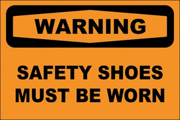 Aufkleber Safety Shoes Must Be Worn · Warning | stark haftend