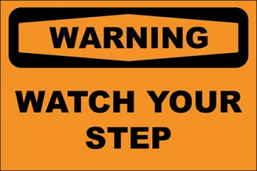 Aufkleber Watch Your Step · Warning | stark haftend