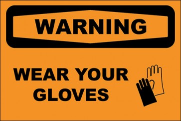 Aufkleber Wear Your Gloves · Warning | stark haftend