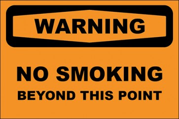 Hinweisschild No Smoking Beyond This Point · Warning · OSHA Arbeitsschutz