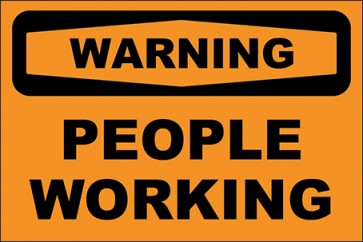 Aufkleber People Working · Warning | stark haftend