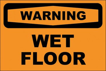 Hinweisschild Wet Floor · Warning | selbstklebend