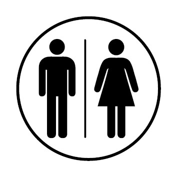 WC Toiletten Aufkleber | Herren · Damen | rund · weiß