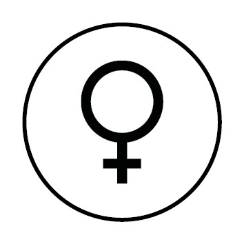 WC Toiletten Schild | Symbol Frau | rund · weiß