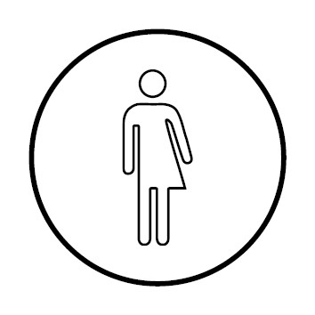 WC Toiletten Schild | Transgender outline | rund · weiß