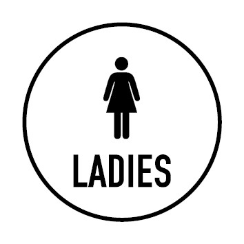 WC Toiletten Aufkleber Piktogramm Ladies | rund · weiß | stark haftend