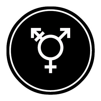 WC Toiletten Magnetschild | Symbol Transgender | rund · schwarz