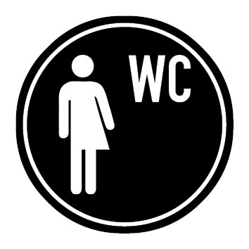 WC Toiletten Schild | Transgender WC | rund · schwarz · selbstklebend