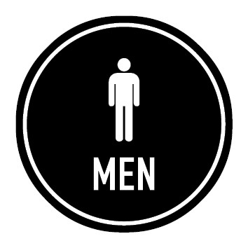 WC Toiletten Schild | Piktogramm Men | rund · schwarz