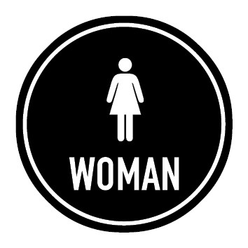 WC Toiletten Magnetschild | Piktogramm Woman | rund · schwarz