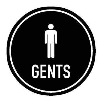 WC Toiletten Magnetschild | Piktogramm Gents | rund · schwarz
