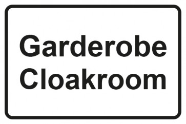 Garderobenaufkleber Garderobe · Cloackroom · weiss - schwarz