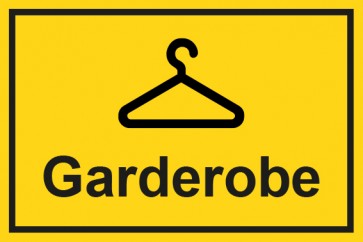 Garderobenschild Garderobe mit Bild · gelb · Magnetschild