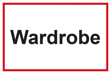 Garderobenschild Wardrobe · weiß - rot · Magnetschild