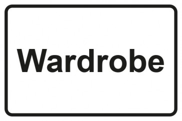 Garderobenschild Wardrobe · weiss - schwarz · Magnetschild