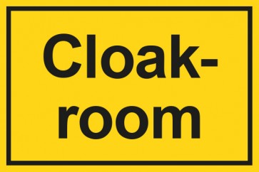 Garderobenschild Cloackroom · gelb