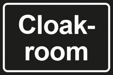 Garderobenschild Cloackroom · schwarz - weiß · Magnetschild
