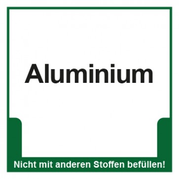 Schild Mülltrennung Umweltschutz Aluminium