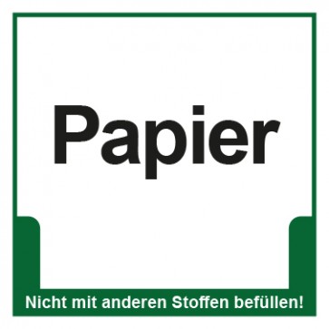 Schild Mülltrennung Umweltschutz Papier