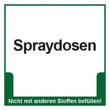 Schild Mülltrennung Umweltschutz Spraydosen