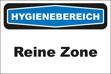 Hinweisschild Hygienebereich Reine Zone · selbstklebend
