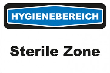 Hinweisschild Hygienebereich Sterile Zone · selbstklebend